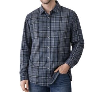 Cloudveil 100% Cotton Long Sleeve Flannel Shirt Plaid Print in Gray Men’s Small
